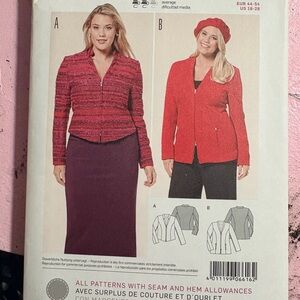 BN UNCUT BURDA 6616 VEST JACKET BLAZER SEWING PATTERN